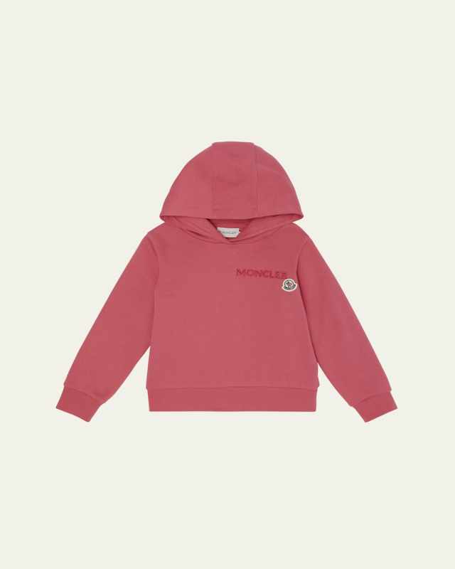 Girl's Embroidered Logo Patch Hoodie, Size 12-